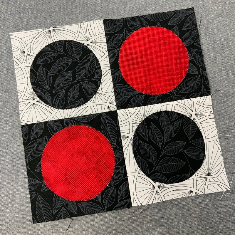 Red - Black, White and Bright Block -Manitoba Prairie Quilters Virtual Shop Hop
