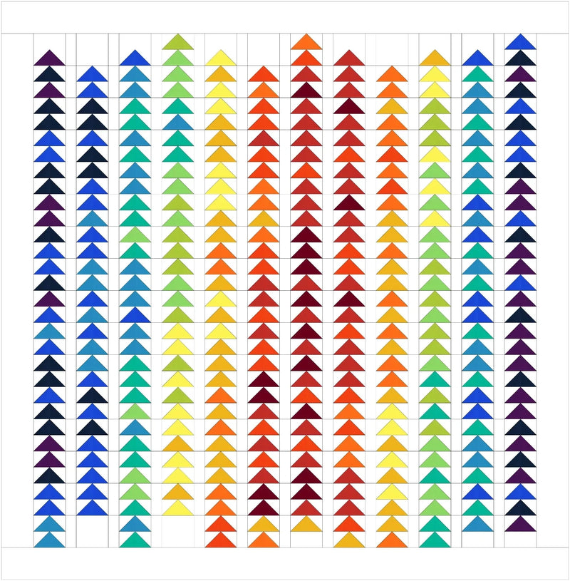 The Temperature Quilt - Flying Geese Edition - Kona Snow Background/ (5) Foundation Papers