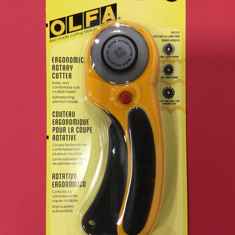 45mm Delux Ergonomic Rotary Cutter by Olfa - 1 Pack