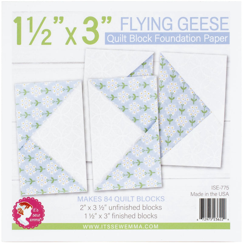 The Temperature Quilt - Flying Geese Edition - Kona Snow Background/ (1) Foundation Papers