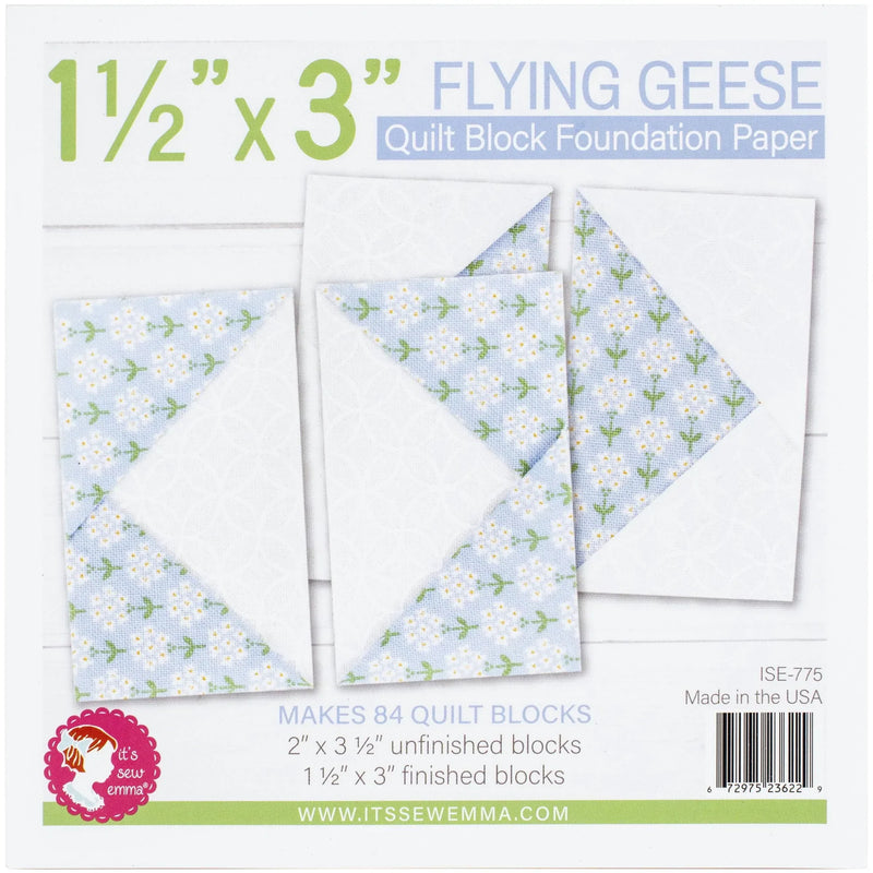 The Temperature Quilt - Flying Geese Edition - Kona Snow Background/ (5) Foundation Papers
