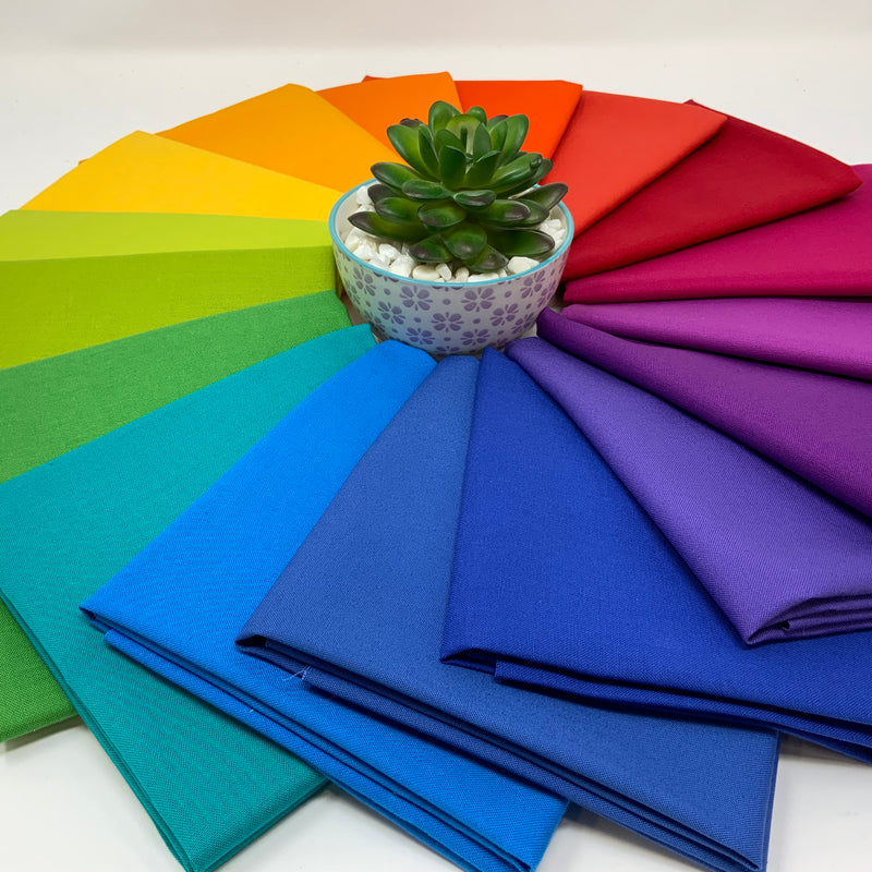 Colour (Color) of Love FQ Bundle (17 FQs) - Kona Cotton Solids by Robert Kaufman