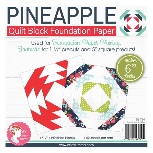 Pineapple Quilt Block Foundation Paper Piecing Pad - 6" Block by Lori Holt for It&