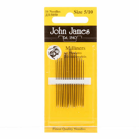 John James Milliners / Straw Needles Assorted Sizes 5/10 16ct